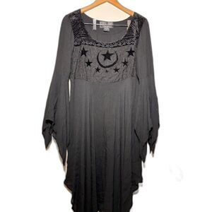Eternal Love Tunic Mini Dress Large Black Goth Whimsygoth Vamp Witchy Celestial